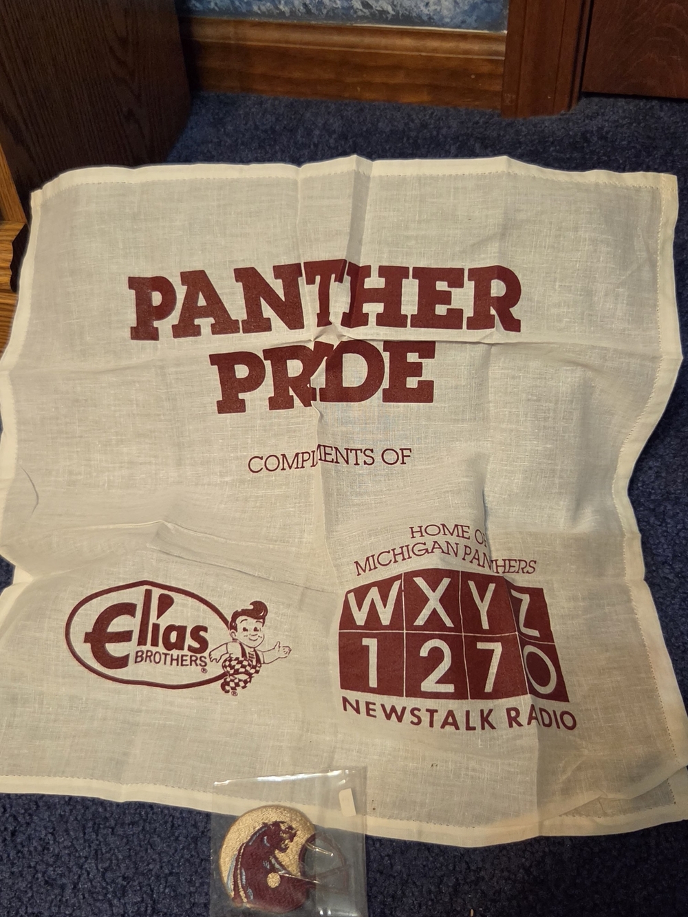 Panther Pride Vintage Promo Bandana - White with Maroon Print
